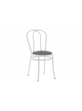 Καρέκλα "WIEN" από μέταλλο/τεχνόδερμα σε λευκό/μαύρο χρώμα 40x47x85 594-00143
