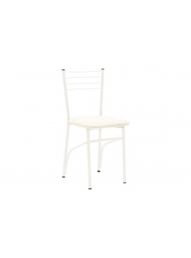 Καρέκλα "ΡΙΓΑ" από μέταλλο/τεχνόδερμα σε εκρού χρώμα 40x43x80 594-00150