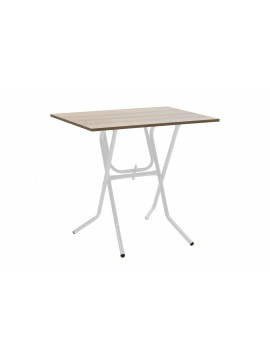 Τραπέζι πτυσσόμενο "CLACK" από μέταλλο σε σταχτύ-λευκό χρώμα 80x60x75 594-00151