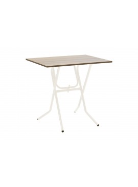 Τραπέζι πτυσσόμενο "CLACK" από μέταλλο σε σταχτύ-εκρού χρώμα 80x60x75 594-00157