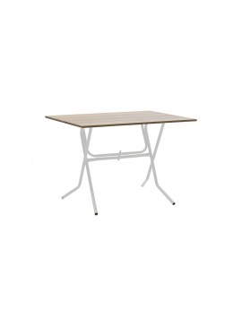 Τραπέζι πτυσσόμενο "CLACK" από μέταλλο σε σταχτύ-λευκό χρώμα 100x60x75 594-00163