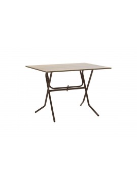 Τραπέζι πτυσσόμενο "CLACK" από μέταλλο σε σταχτύ-καφέ σφυρήλατο χρώμα 100x60x75 594-00167