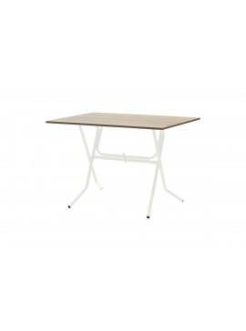 Τραπέζι πτυσσόμενο "CLACK" από μέταλλο σε σταχτύ-εκρού χρώμα 100x60x75 594-00170