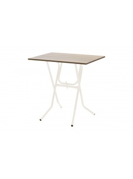 Τραπέζι πτυσσόμενο "CLACK" από μέταλλο σε σταχτύ-εκρού χρώμα 70x50x75 594-00173