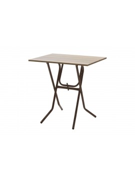 Τραπέζι πτυσσόμενο "CLACK" από μέταλλο σε σταχτύ-καφέ σφυρήλατο χρώμα 70x50x75 594-00174