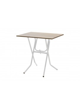 Τραπέζι πτυσσόμενο "CLACK" από μέταλλο σε σταχτύ-λευκό χρώμα 70x50x75 594-00176