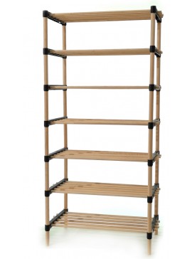 Ραφιέρα 7 Ράφια Φυσικό Ξύλο 56x29x115cm