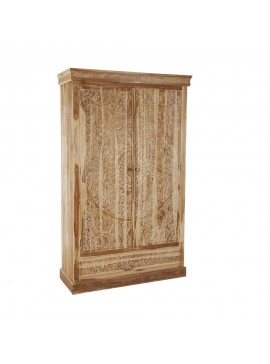 Artekko Magnus Ξύλινη Μασίφ Σκαλιστή Ντουλάπα με 2 Φύλλα (120x55x200)cm Artekko 667-4001