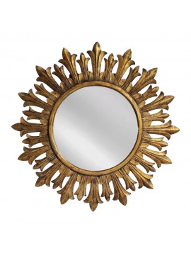 Artekko Mirroki Ξύλινος Χρυσός Σκαλιστός Καθρέπτης Τοίχου (120x120)cm Artekko 667-4007