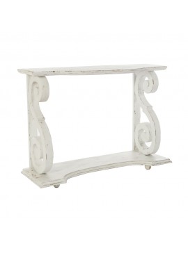 Artekko Magnus Ξύλινη Σκαλιστή Κονσόλα σε Λευκό Χρώμα (120x40x87)cm Artekko 667-4024-A