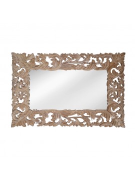 Artekko Mirroki Ξύλινος Καφέ Πατίνα Σκαλιστός Καθρέπτης Τοίχου (150x100)cm Artekko 667-4030