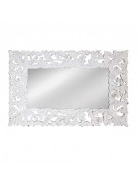 Artekko Mirroki Ξύλινος Λευκός Σκαλιστός Καθρέπτης Τοίχου (150x100)cm Artekko 667-4031