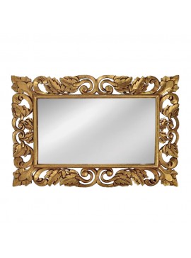 Artekko Mirroki Ξύλινος Χρυσός Πατίνα Σκαλιστός Καθρέπτης Τοίχου (120x90)cm Artekko 667-4038-A