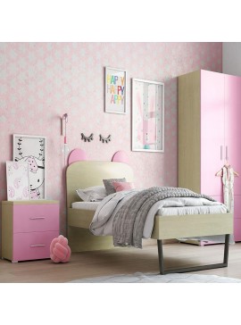 Κρεβάτι Παιδικό Νο. 91C Korona 90x190 Με Ημικύκλιο 93 Oak-Pink SARRIS812341