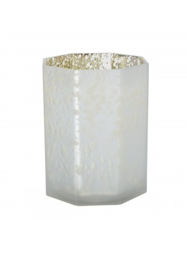 Artekko Frosted Λευκό Γυάλινο Κηροπήγιο (13x13x15)cm Artekko 70481-FRCLCA-SA