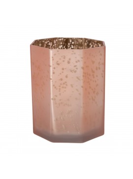 Artekko Frosted Ροζ Γυάλινο Κηροπήγιο (13x13x15)cm Artekko 70481-FRRSGO-SA