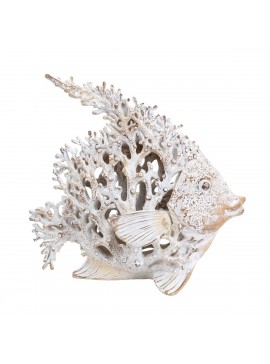 Artekko Coral Λευκό Διακοσμητικό Επιτραπέζιο Κοραλλένιο Ψάρι Ρητίνης (28x16x25)cm Artekko 70539