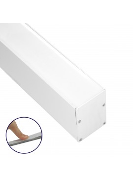 70827-3M GloboStar®  SURFACEPENDANT-PROFILE 70827-3M Προφίλ Αλουμινίου - Βάση & Ψύκτρα Ταινίας LED με Λευκό Γαλακτερό Κάλυμμα - Επιφανειακή & Κρεμαστή Χρήση - Πατητό Κάλυμμα - Λευκό - 3 Μέτρα - Μ300 x Π5 x Υ7cm