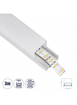 70864-3M GloboStar®  SURFACEPENDANT-PROFILE 70864-3M Προφίλ Αλουμινίου - Βάση & Ψύκτρα Ταινίας LED με Λευκό Γαλακτερό Κάλυμμα - Επιφανειακή & Κρεμαστή Χρήση - Πατητό Κάλυμμα - Ασημί - 3 Μέτρα - Μ300 x Π4.5 x Υ4.2cm
