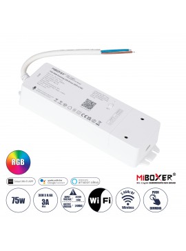 71439 GloboStar®  71439 WL3-P75V24 Mi-BOXER DC Smart Wifi & RF 2.4Ghz & Push Dimming Power Supply Τροφοδοτικό SELV & Controller / Dimmer All in One 3 Καναλιών AC100-240V σε DC 24V 3 x 0.6A 14.4W - Max 3A 75W - IP20 RGB Μ19 x Π5.5 x Υ3.2cm - 5 Years Warran