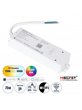 71441 GloboStar®  71441 WL5-P75V24 Mi-BOXER DC Smart Wifi & RF 2.4Ghz Power Supply Τροφοδοτικό SELV & Controller / Dimmer All in One 5 Καναλιών AC100-240V σε DC 24V 5 x 0.6A 14.4W - Max 3A 75W - IP20 RGBW+WW Μ19 x Π5.5 x Υ3.2cm - 5 Years Warranty