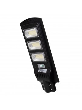 71552 GloboStar®  71552 Αυτόνομο Ηλιακό Φωτιστικό Δρόμου Street Light LED SMD 150W 12000lm με Ενσωματωμένη Μπαταρία Li-ion 9000mAh - Φωτοβολταϊκό Πάνελ με Αισθητήρα Ημέρας-Νύχτας PIR Αισθητήρα Κίνησης Αδιάβροχο IP65 Ψυχρό Λευκό 6000K