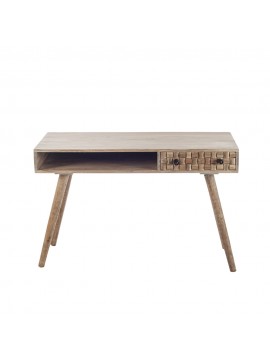 Artekko Brand Γραφείο Ξύλινο με 1 Συρτάρι Λευκή Πατίνα (115x50x75)cm Artekko 720-2107-WHITE