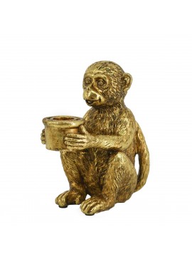 Artekko Animal Χρυσό Διακοσμητικό Κηροπήγιο Ρητίνης με Μαϊμού (11.5x8x13.5)cm Artekko 72434