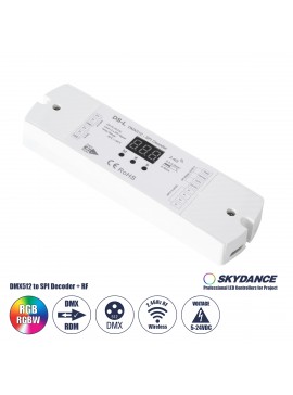 73142 GloboStar®  73142 DS-L SKYDANCE DC RF 2.4Ghz DMX512 to SPI Decoder DC 5-24V - IP20  Μ17 x Π5 x Υ2.5cm - 5 Χρόνια Εγγύηση