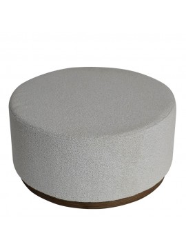 Artekko Cloud Μπεζ Υφασμάτινο Μπουκλέ Σκαμπό (Φ80x41)cm Artekko 735-2208-W