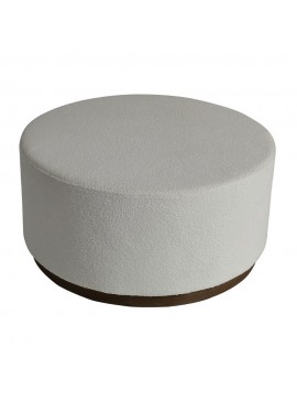 Artekko Cloud Λευκό Υφασμάτινο Μπουκλέ Σκαμπό (Φ80x41)cm Artekko 735-2208