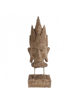 Artekko Buddha Διακοσμητικό Κεφάλι Βούδα Ρητίνη Καφέ (12.7x8.9x39.4)cm Artekko 73631