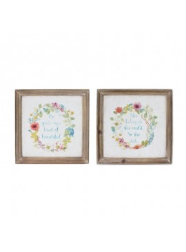 Artekko Πίνακας με Κορνίζα "Στεφάνι" Σετ/2 (44x44x3)cm Artekko 742-2101