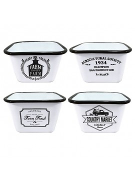 Artekko EXistics Μπώλ Τετράγωνα Μεταλλικά Σετ/4 (15x15x9)cm Artekko 742-2149