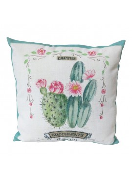 Artekko Voo Πολύχρωμο Υφασμάτινο Μαξιλάρι με Κάκτους (40x40x20)cm Artekko 742-2193