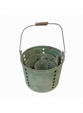 Artekko Flasrict Κουβάδες Μεταλλικόί Σετ/3  (22.5x22.5x17)cm (17x17x13.5)cm (11.5x11.5x11)cm Artekko 742-2237