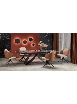 HILARIO extension table, black marble / black DIOMMI-60-28358