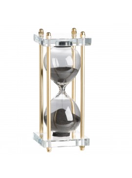 Artekko Hourglass Γυάλινη Διακοσμητική Κλεψύδρα σε Βάση με Μαύρη Άμμο (7.6x7.6x20.5)cm Artekko 76880