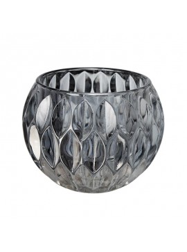 Artekko Morg Κηροπήγιο Γυάλινο Γκρι (15χ15χ11)cm Artekko 77001-LUSM-SA