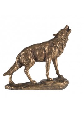 Artekko Animal Wolf Επιτραπέζιο Διακοσμητικό Λύκος Ρητίνη Μπρονζέ (23.5x6.5x23)cm Artekko 77094