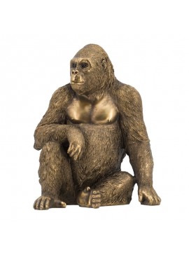Artekko Animal Μπρονζέ Επιτραπέζιο Διακοσμητικό Γορίλα από Ρητίνη (17x13.5x21)cm Artekko 77517