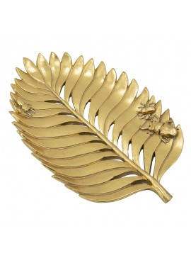 Artekko Leaf Χρυσή Διακοσμητική Πιατέλα Ρητίνης σε Σχήμα Φύλλου (28.5x17x2.5)cm Artekko 77598
