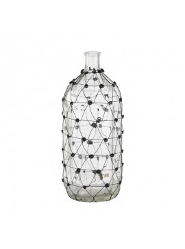 Artekko Clear Διάφανο Γυάλινο Βάζο με Μεταλλικό Πλέγμα (18x18x46)cm Artekko 77650