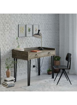 Artekko Triase Γραφείο Ξύλινο με Συρτάρι και Μεταλλικά Πόδια (100x62x81)cm Artekko 783-0053