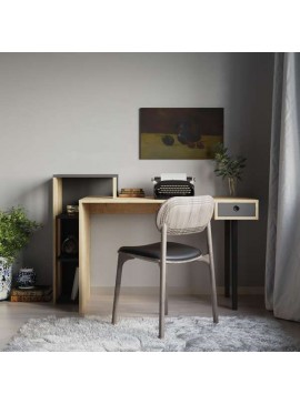 Artekko Vrai Γραφείο Ξύλινο με Συρτάρι και Ράφια Μεταλλικά Πόδια (141x60x92)cm Artekko 783-0054