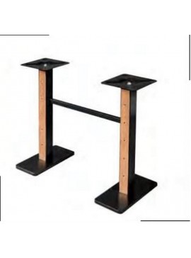 Artekko Viatsoc Βάση Τραπεζιού Διπλή Ξύλο-Μέταλλο Τετράγωνη Φυσική Απόχρωση (196x76x5)cm Artekko 783-2146