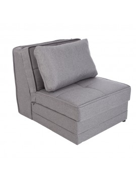 Artekko Palermo Υφασμάτινη Γκρι Πολυθρόνα Κρεβάτι με Αποθηκευτικό Χώρο (80x110x90)cm Κρεβάτι (80x200x45)cm Artekko 783-3122