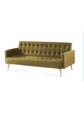 Καναπές κρεβάτι τριθέσιος 200x79x74 British Click-Clack ύφασμα χρώμα V-07 και χρυσά πόδια Mήκος 200 Πλάτος 79 Ύψος 74 Artekko 783-4102
