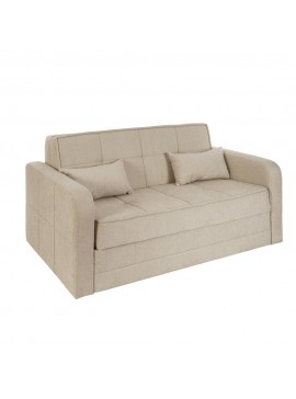 Artekko Studio Lucy Υφασμάτινος Μπουκλέ Εκρού Διθέσιος Καναπές με Μηχανισμό για Κρεβάτι και Αποθηκευτικό Χώρο (170x110x90)cm Κρεβάτι (144x190x45)cm Artekko 783-4202