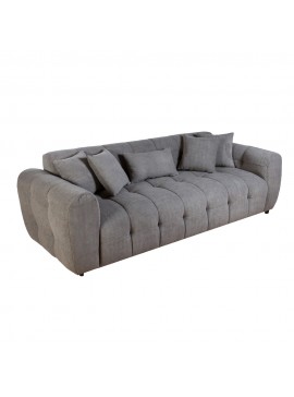 Artekko Sara Τριθέσιος Καναπές με Γκρι Μπουκλέ Ύφασμα (240x100x80)cm Artekko 783-6302